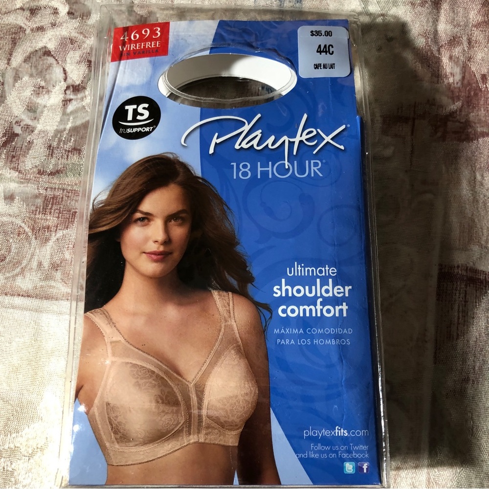 Playtex 18 Hour Wire Free Bra 4 way true support system 4693 Beige